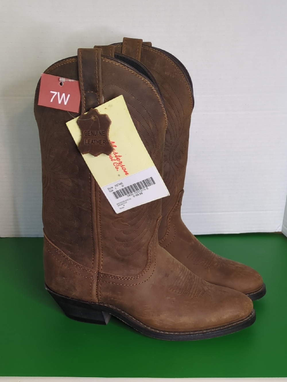 Women’s Brown Leather Western Heeled Boots
